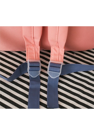 Moveevo Renkli Kumaşlı 5 Parça Aksesuar Seti İle Büyük Kapasiteli Çift Omuzlu Sırt Çantası Mor Renk Çok Renkli