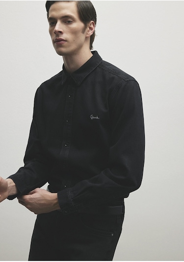 Mavi - Roy Lux Black Nights Koyu Gri Denim Gömlek 0210496-82410 Gri