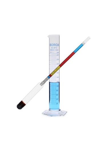 Alkol-Metre Ölçer Ve 250 ML Cam Mezür Alman H85143.260+B11020.250