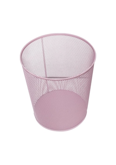 Need Tam Delikli Metal Fileli Toz Pembe Çöp Kovası - Nd-1044