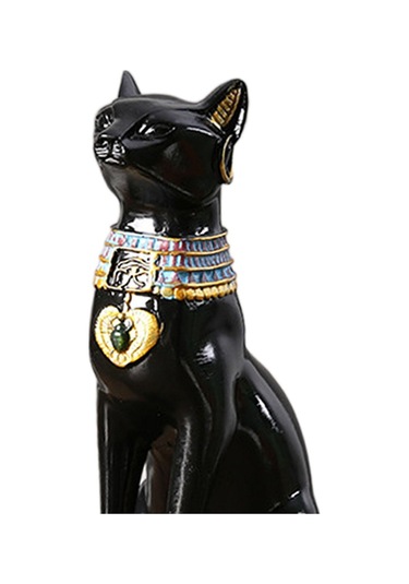 Suntek Magideal Kedi Tanrıça Bastet Heykeli Hayvan Siyah 9 x 12 x 23.5 CM