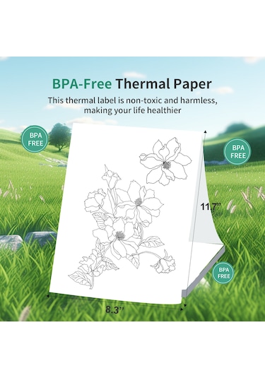 Youtek A4 Termal Yazıcı Kağıdı 200 Yaprak - Suya Ve Yağa Dayanıklı, Peripage A40 Uyumlu
