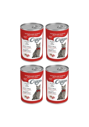 Cango Kuzu Etli Konserve Yetişkin Kedi Maması 4 x 415 G