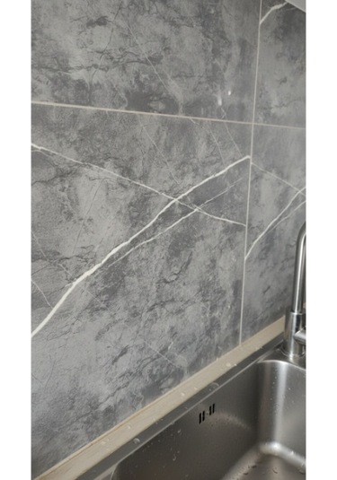 Büro Ev Ofis Dekoru İçin 30x30cm Mermer Desenli Antrasit Duvar Sticker Diğer