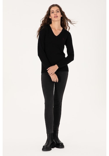 U.s. Polo Assn. Kadın Siyah Kazak /triko 50313590-vr046 Siyah