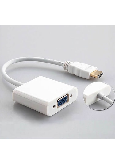 HDMI To Vga Çevirici Vga Projeksiyon Notebok Pc Uyumlu Kablo