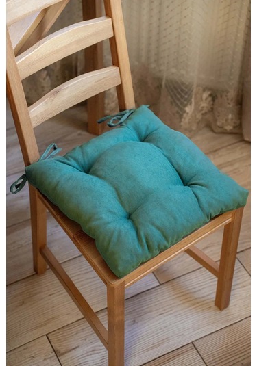 Slavıca Sandalyeye Takılan Bağcıklı Kare Yastık 40x40cm 363124944 Yeşil