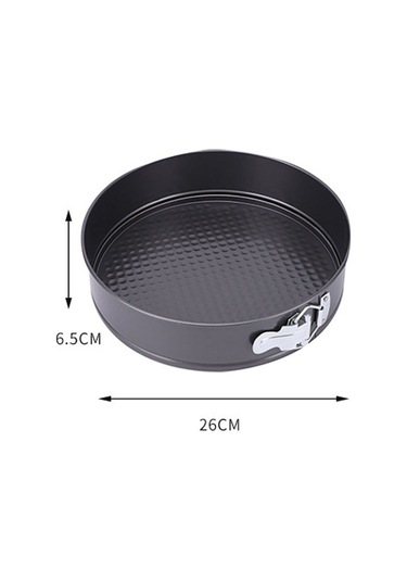 Vkemall 26 Cm Çelik Kalıp, Özellikli Teflon Kaplama, Çıkarılabilir Tabanlı, Ev Fırında Kek, Pasta Ve Tatlı Yapımı İçin Pratik Ev Bakımı Aleti Siyah Gri