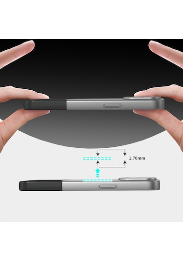 Biriva Home İphone 15 Pro Kılıf M-safe Şarj Özellikli Mıknatıslı Duble Kapak - Siyah Siyah