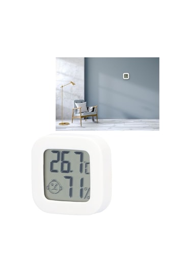 Besthome1 Duvara Monte Mini Nem Ve Sıcaklık Ölçer, Konfor Göstergeli, İki Odalı İzleme Cihazı