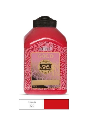 Artdeco Gold Multi Surface Saten Akrilik Boya 500 Ml Kırmızı 220