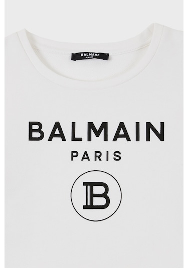 Balmain Çocuk Sweat 6m4020 Mx270 130 Beyaz