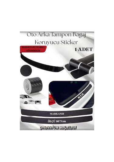 Fiat Brava İçin Yerli Üretim Aksesuar Oto Arka Tampon Bagaj Koruyucu Sticker 1 Adet