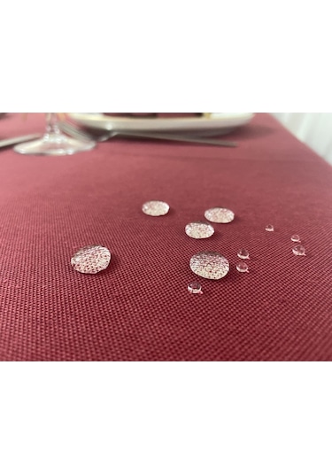 Sıvı Geçirmez Dertsiz Masa Örtüsü Bordo 13 Parça
