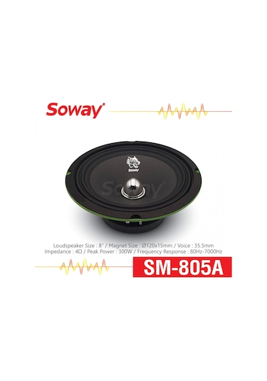 Soway Sm-805a 20cm Midrange Kurşun Göbek 300w 60rms Hoparlör 2adt