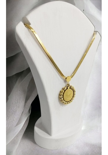 Kadın Dorikalı Tuğra Altın Renk 316l Çelik Kolye Çelik