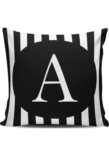 Kırlent Dünyası A Harfi Dijital Baskılı Kırlent Kılıfı