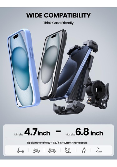 Lamicall Motosiklet Ve Bisiklet Telefon Tutucu Ayarlanabilir Bp03b