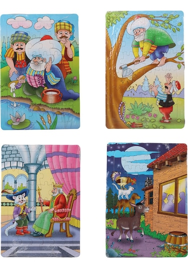 36 Parça Çocuk Puzzle + Boyama 4' Lü Set