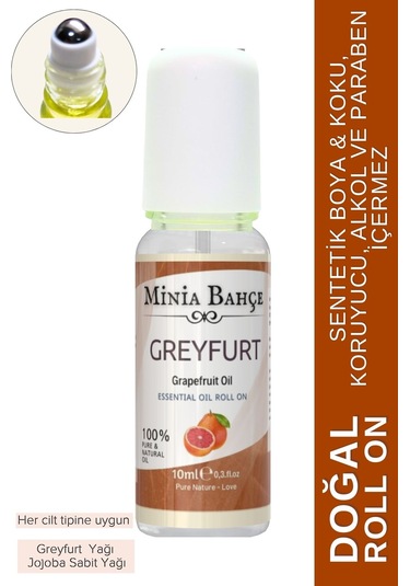 Minia Bahçe Aromaterapi Greyfurt Roll-on, %100 Doğal, 10ml