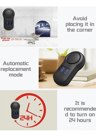 Novahub Geniş Alan Ultrasonik Beyaz Sivrisinek & Fare Kovucu, Lcd Ekranlı, 220v, Pratik Kullanım