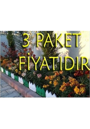 24 Adet Dekoratif Geçirmeli Renkli Bahçe Çiti 3 Paket Beyaz