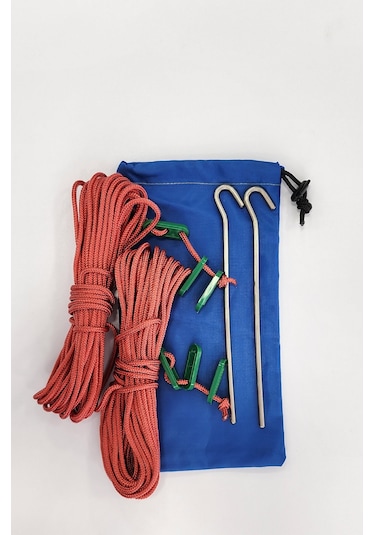 Kırmızı 20m Polyester İp + 2  + 6 Ad Gergi Aparatı + Çanta Kırmızı