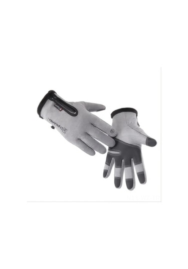 Wezone Kış Spor Eldiveni: Dokunmatik, Rüzgar Geçirmez, Suya Dayanıklı, Sürüş Ve Kayak İçin Isıtmalı Erkek Eldiveni Gri