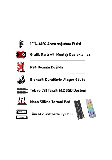 JEYI iCOLD - RGB M.2 NVMe ve M.2 SATA SSD soğutucu Kasa