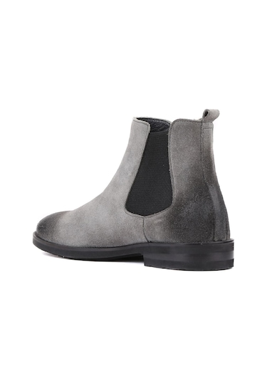 Shoetyle - Gri Süet Deri Erkek Chelsea Bot 250-201-897-gri