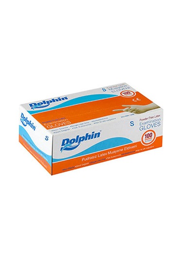 Dolphin Pudrasız Lateks Muayene Beyaz Eldiven 2 x 100'lü