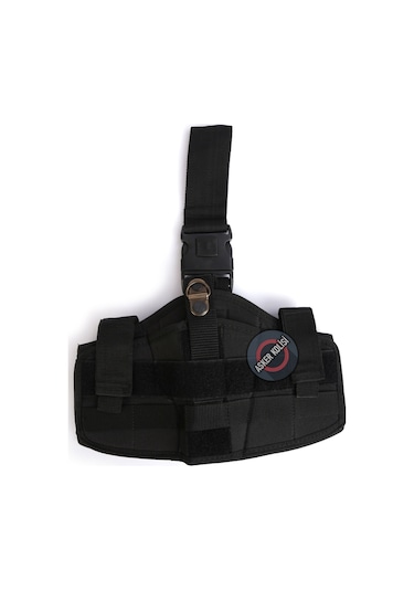 Siyah Silah Kılıfı Pöh Bacak Tabanca Kılıfı Çift Şarjörlü Siyah