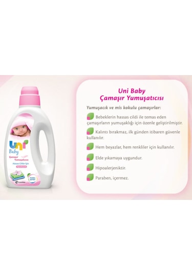 Uni Baby Çamaşır Yumuşatıcı 1500 ML X 2 Adet