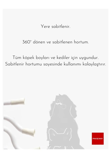 Pakeway Isı Ayarlı Kedi Köpek Saç Tüy Kurutma Makinesi - Beyaz