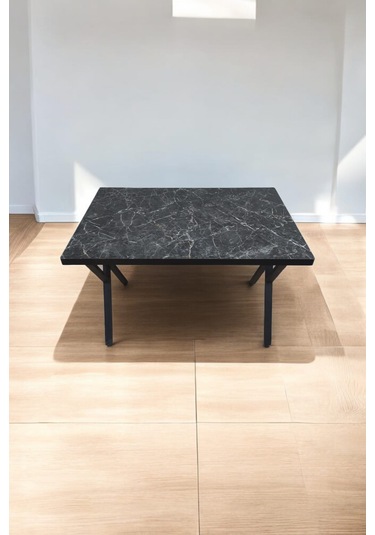 Perla Siyah Mermer Desenli Çok Amaçlı Mutfak Ve Çalışma Masası Siyah Mermer