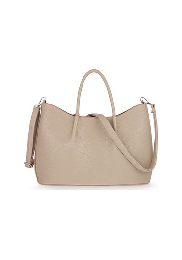 Bilik Deri Logo Detaylı Vizon Kadın El Çantası Riv 147-r Vizon