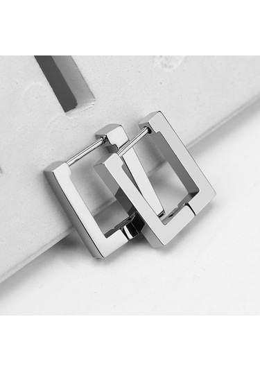 Jzcat Erkekler Ve Kadınlar İçin Geometrik Şekilli Küpeler-tgeh04 Gümüş