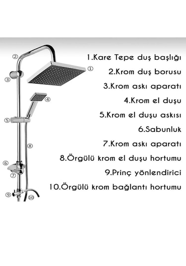 Byka Siyah Başlıklı Kaliteli Robot Kare Duş Sistemi Çok Fonksiyon Siyah