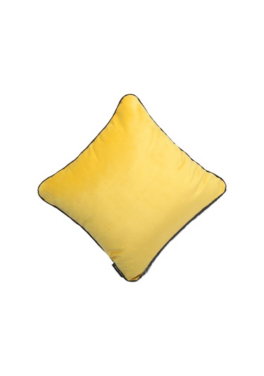 Biyeli Kırlent Yastık Kılıfı Sarı Rengi 45x45