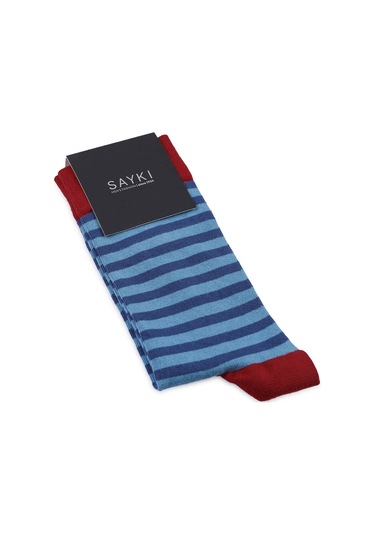 Kırmızı Çizgili Pamuklu Soket Çorap 33679 Model15