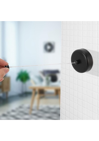 Ganzhoushop Ev Tipi 304 Paslanmaz Çelik Geri Çekilebilir Çamaşır Askısı Çamaşır Yıkama İpi Siyah Çok Renkli