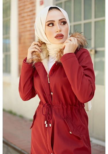 İçi Kürklü Mont 2401 - Bordo