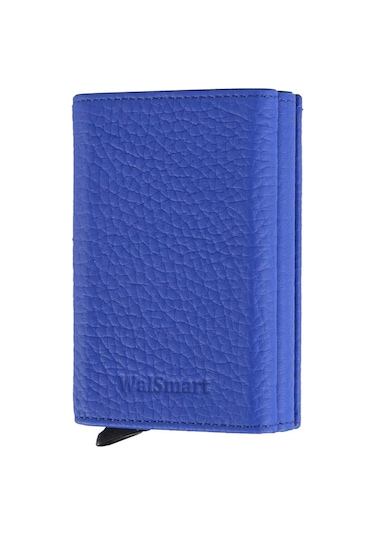 Walsmart Pro Cover Floater Akıllı Mekanizmalı Deri Cüzdan Mavi