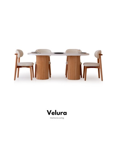 Vera Yemek Odası Takımı Yemek Masası + 4 Adet Sandalye Beyaz