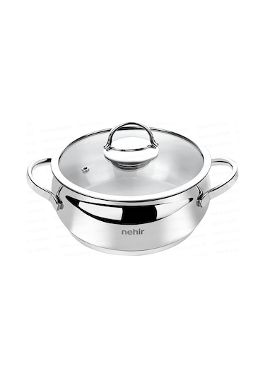 Nehir Silver 16 Cm Derin Tencere - Paslanmaz Çelik Tencere Gri
