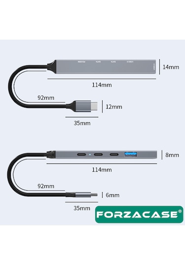 5in1 Type-c To Usb 3.0 Pd Çoklayıcı 100w Şarj Adaptörü - Fc902