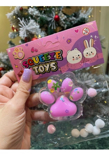 Şeffaf Kedi Patisi Taba Sukuşi Stres Oyuncağı Yumuşacık Jel Oyuncak Skuşi Squishy Diğer