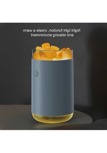 Novahub 260ml Renkli Usb Nemlendirici & Tuz Lambası - 8 Saat Çalışma, Mavi Led, Beyaz/pembe