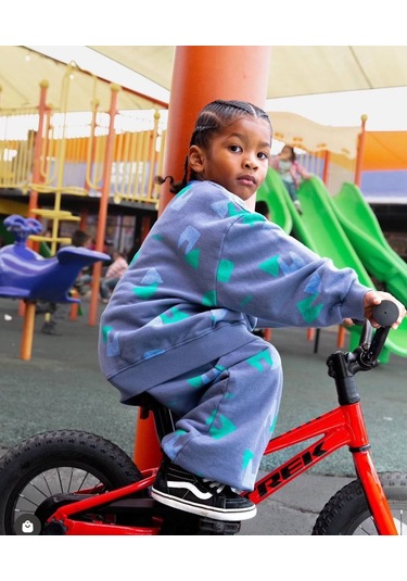 Lacıel Parıs Navi Sloganlı Oversıze Kız Çocuk Eşofman Takım Mor