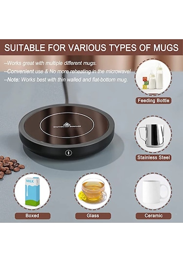 110v/220v Fincan Isıtıcı Kahve Kupa Isıtıcı Sıcak Çay Makineleri İçin İsıtma Round-white Eu Plug Beyaz